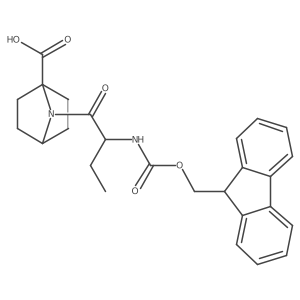 7-[(2R)-2-({[(9H-fluoren-9-yl)methoxy]carbonyl}amino)butanoyl]-7-azabicyclo[2.2.1]heptane-1-carboxylic acid结构式