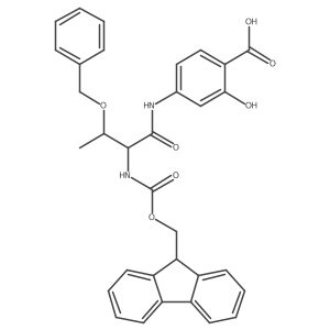 4-[3-(benzyloxy)-2-({[(9H-fluoren-9-yl)methoxy]carbonyl}amino)butanamido]-2-hydroxybenzoic acid Structure