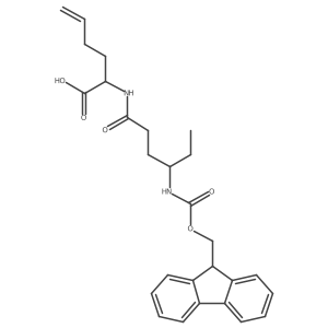2-[4-({[(9H-fluoren-9-yl)methoxy]carbonyl}amino)hexanamido]hex-5-enoic acid Structure