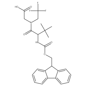 2-[2-({[(9H-fluoren-9-yl)methoxy]carbonyl}amino)-3,3-dimethyl-N-(2,2,2-trifluoroethyl)butanamido]acetic acid结构式