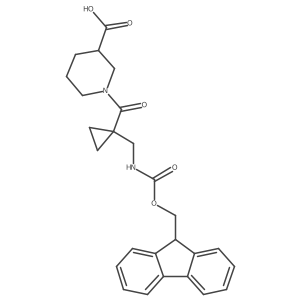 1-{1-[({[(9H-fluoren-9-yl)methoxy]carbonyl}amino)methyl]cyclopropanecarbonyl}piperidine-3-carboxylic acid结构式