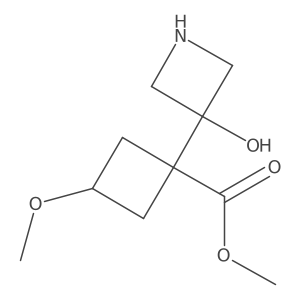 Methyl 1-(3-hydroxyazetidin-3-yl)-3-methoxycyclobutane-1-carboxylate结构式