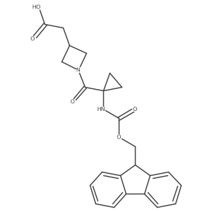 2-{1-[1-({[(9H-fluoren-9-yl)methoxy]carbonyl}amino)cyclopropanecarbonyl]azetidin-3-yl}acetic acid Structure
