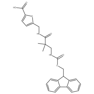 5-{[3-({[(9H-fluoren-9-yl)methoxy]carbonyl}amino)-2,2-dimethylpropanamido]methyl}furan-2-carboxylic acid Structure