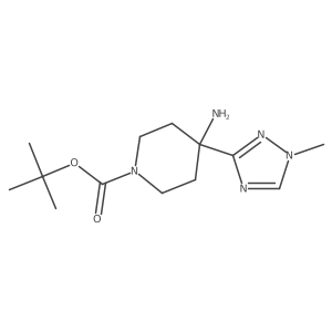 tert-butyl 4-amino-4-(1-methyl-1H-1,2,4-triazol-3-yl)piperidine-1-carboxylate结构式