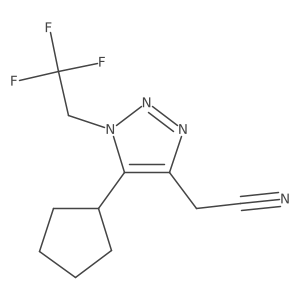 2-[5-cyclopentyl-1-(2,2,2-trifluoroethyl)-1H-1,2,3-triazol-4-yl]acetonitrile结构式
