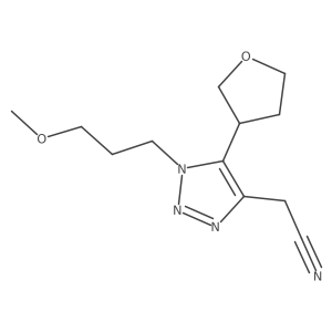 2-[1-(3-methoxypropyl)-5-(oxolan-3-yl)-1H-1,2,3-triazol-4-yl]acetonitrile结构式