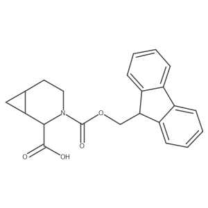 rac-(1R,2R,6R)-3-{[(9H-fluoren-9-yl)methoxy]carbonyl}-3-azabicyclo[4.1.0]heptane-2-carboxylic acid Structure