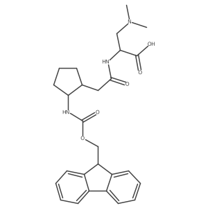rac-3-(dimethylamino)-2-{2-[(1R,2S)-2-({[(9H-fluoren-9-yl)methoxy]carbonyl}amino)cyclopentyl]acetamido}propanoic acid Structure