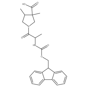 rac-(3R,4R)-1-[2-({[(9H-fluoren-9-yl)methoxy]carbonyl}amino)propanoyl]-3,4-dimethylpyrrolidine-3-carboxylic acid结构式