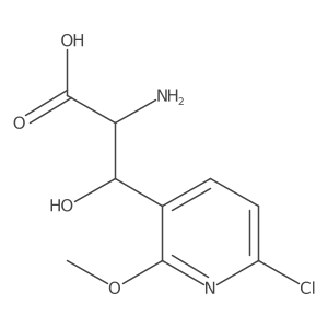 2-Amino-3-(6-chloro-2-methoxypyridin-3-yl)-3-hydroxypropanoic acid结构式