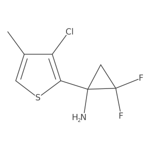 1-(3-Chloro-4-methylthiophen-2-yl)-2,2-difluorocyclopropan-1-amine Structure