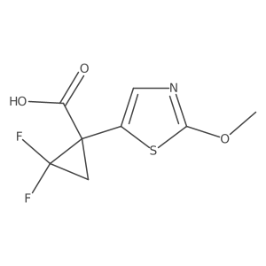 2,2-Difluoro-1-(2-methoxy-1,3-thiazol-5-yl)cyclopropane-1-carboxylic acid结构式