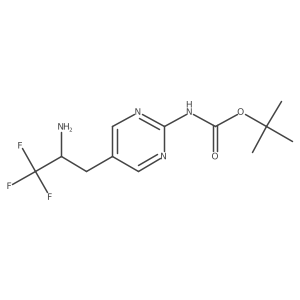 tert-butyl N-[5-(2-amino-3,3,3-trifluoropropyl)pyrimidin-2-yl]carbamate Structure