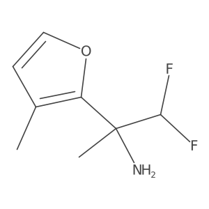 1,1-Difluoro-2-(3-methylfuran-2-yl)propan-2-amine结构式