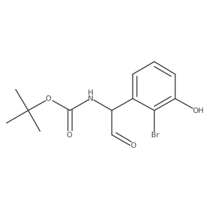 tert-butyl N-[1-(2-bromo-3-hydroxyphenyl)-2-oxoethyl]carbamate结构式