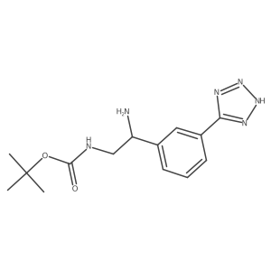 tert-butyl N-{2-amino-2-[3-(1H-1,2,3,4-tetrazol-5-yl)phenyl]ethyl}carbamate结构式
