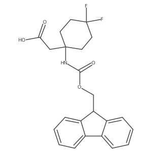2-[1-({[(9H-fluoren-9-yl)methoxy]carbonyl}amino)-4,4-difluorocyclohexyl]acetic acid结构式