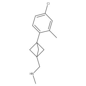 {[3-(4-Chloro-2-methylphenyl)bicyclo[1.1.1]pentan-1-yl]methyl}(methyl)amine Structure