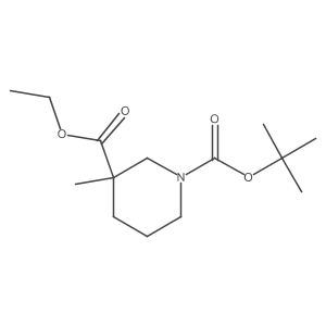 O1-tert-butyl O3-ethyl (3R)-3-methylpiperidine-1,3-dicarboxylate结构式
