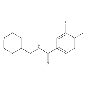 3-fluoro-4-methyl-N-[(oxan-4-yl)methyl]benzamide结构式