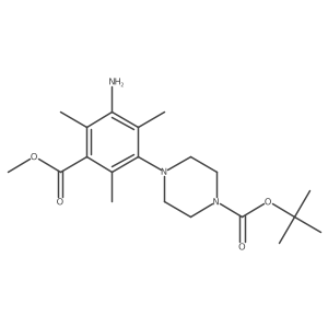 Tert-butyl 4-[3-amino-5-(methoxycarbonyl)-2,4,6-trimethylphenyl]piperazine-1-carboxylate结构式