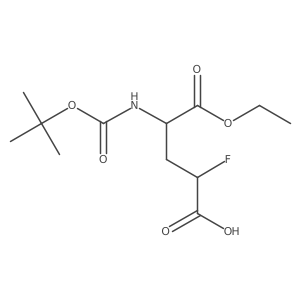 (2S,4S)-5-Ethoxy-2-fluoro-4-[(2-methylpropan-2-yl)oxycarbonylamino]-5-oxopentanoic acid Structure