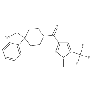 [4-(Aminomethyl)-4-phenylpiperidin-1-yl]-[1-methyl-5-(trifluoromethyl)pyrazol-3-yl]methanone结构式