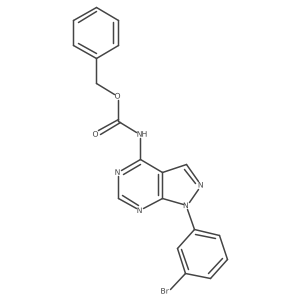 benzyl N-[1-(3-bromophenyl)-1H-pyrazolo[3,4-d]pyrimidin-4-yl]carbamate结构式
