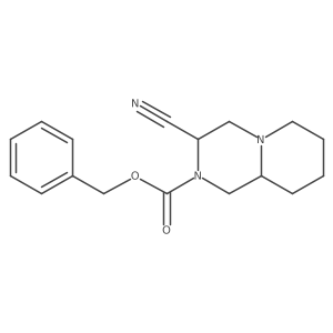 benzyl 3-cyano-octahydro-1H-pyrido[1,2-a]pyrazine-2-carboxylate结构式