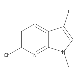 6-chloro-3-iodo-1-methyl-1H-pyrrolo[2,3-b]pyridine结构式