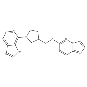 6-[3-({imidazo[1,2-b]pyridazin-6-yloxy}methyl)pyrrolidin-1-yl]-9H-purine结构式