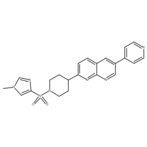 2-{1-[(1-methyl-1H-imidazol-4-yl)sulfonyl]piperidin-4-yl}-6-(pyridin-4-yl)-1,8-naphthyridine Structure