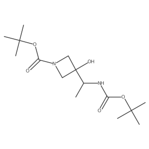 Tert-butyl 3-(1-{[(tert-butoxy)carbonyl]amino}ethyl)-3-hydroxyazetidine-1-carboxylate Structure