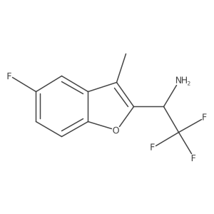 2,2,2-Trifluoro-1-(5-fluoro-3-methylbenzofuran-2-yl)ethan-1-amine结构式