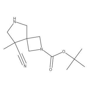 tert-Butyl 8-cyano-8-methyl-2,6-diazaspiro[3.4]octane-2-carboxylate结构式
