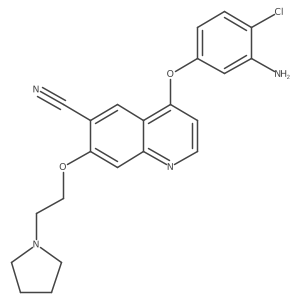 4-(3-Amino-4-chlorophenoxy)-7-(2-pyrrolidin-1-ylethoxy)quinoline-6-carbonitrile结构式