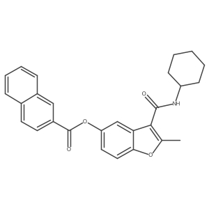 3-[(Cyclohexylamino)carbonyl]-2-methyl-5-benzofuranyl 2-naphthalenecarboxylate结构式