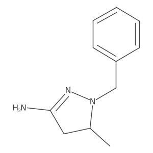 1-benzyl-5-methyl-4,5-dihydro-1H-pyrazol-3-amine结构式