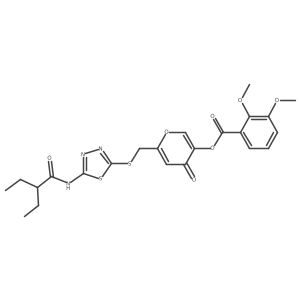 6-(((5-(2-ethylbutanamido)-1,3,4-thiadiazol-2-yl)thio)methyl)-4-oxo-4H-pyran-3-yl 2,3-dimethoxybenzoate Structure