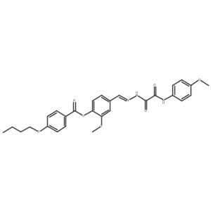 2-Methoxy-4-(2-((4-methoxyanilino)(oxo)acetyl)carbohydrazonoyl)phenyl 4-butoxybenzoate结构式