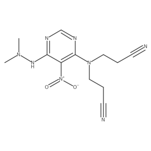 3,3a(2)-[[6-(2,2-Dimethylhydrazino)-5-nitro-4-pyrimidinyl]imino]bis[propanenitrile] Structure