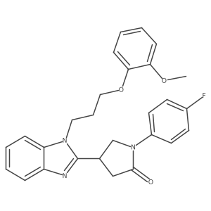 1-(4-fluorophenyl)-4-{1-[3-(2-methoxyphenoxy)propyl]-1H-benzimidazol-2-yl}pyrrolidin-2-one结构式