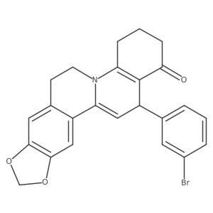 14-(3-bromophenyl)-2,3,4,6,7,14-hexahydro-1H-[1,3]dioxolo[6,7]isoquino[2,1-a]quinolin-1-one结构式