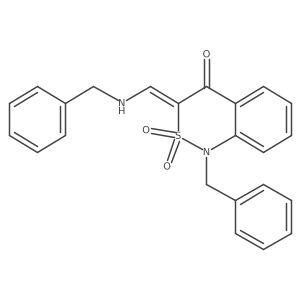 (3E)-1-benzyl-3-[(benzylamino)methylene]-1H-2,1-benzothiazin-4(3H)-one 2,2-dioxide结构式