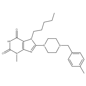 3-methyl-8-(4-(4-methylbenzyl)piperazin-1-yl)-7-pentyl-1H-purine-2,6(3H,7H)-dione Structure