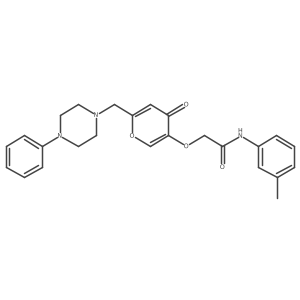 2-((4-oxo-6-((4-phenylpiperazin-1-yl)methyl)-4H-pyran-3-yl)oxy)-N-(m-tolyl)acetamide Structure