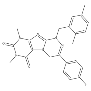 1-(2,5-dimethylbenzyl)-3-(4-fluorophenyl)-7,9-dimethyl-7,9-dihydro-[1,2,4]triazino[3,4-f]purine-6,8(1H,4H)-dione结构式