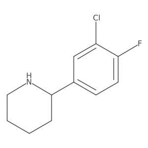 2-(3-Chloro-4-fluorophenyl)piperidine结构式