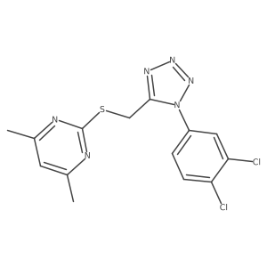 2-({[1-(3,4-dichlorophenyl)-1H-tetrazol-5-yl]methyl}sulfanyl)-4,6-dimethylpyrimidine结构式